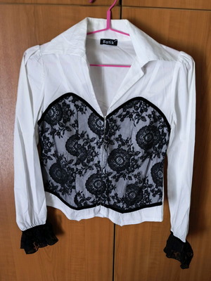 Batik shirt like new with lace bust and sleeves