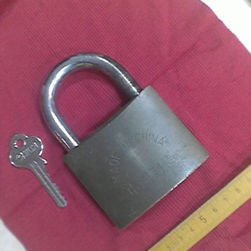 Large padlock used heavy-duty with one key