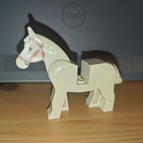 Lego vintage white horse used with wear