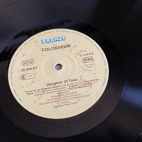 Colosseum Daughter of Time LP, prog rock, Bronze 1978