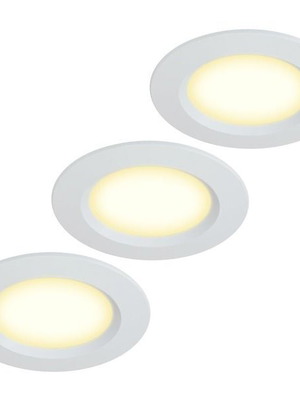 HCFEI set of 3 LED furniture downlights 12 V, 3 W, 4000 K, IP44, 55 mm cutout
