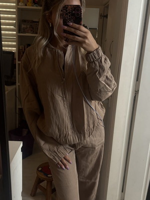 Mango σετ bomber και παντελόνι μπεζ, σαν καινούργιο