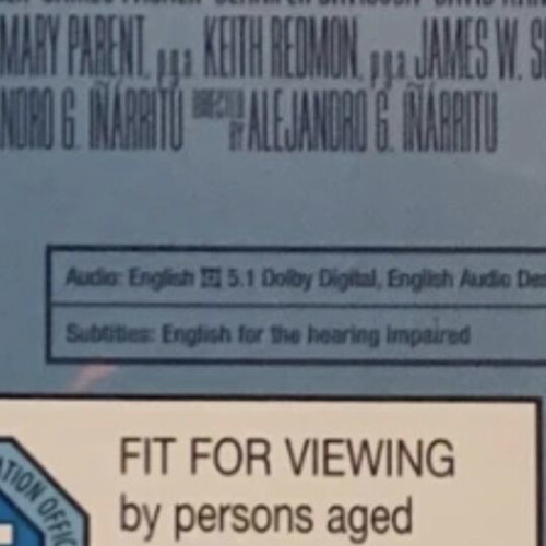 The Revenant DVD with English subtitles