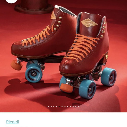 Riedell Crew roller skates size 36 like new, crimson red