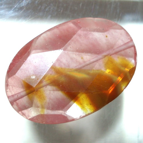 Mineral quartz with oxide inclusions like new