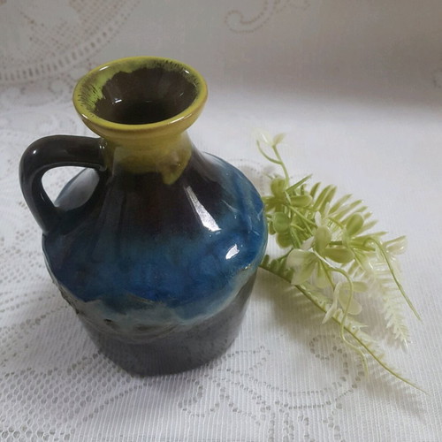 Strehla Keramik vintage vase like new, 1960s glazed ceramic