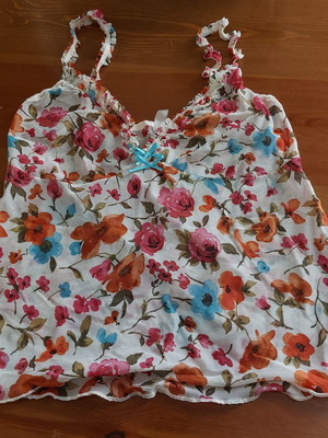 Floral babydoll lingerie top Luna μεταχειρισμένο, one size, μπεζ πολύχρωμο