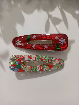 Handmade Christmas hair clips new, set of 2 pieces