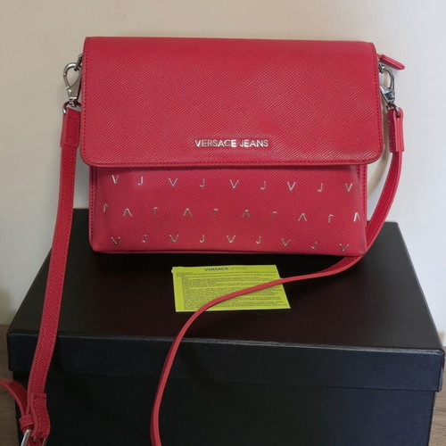 Versace Jeans crossbody bag used, coral color