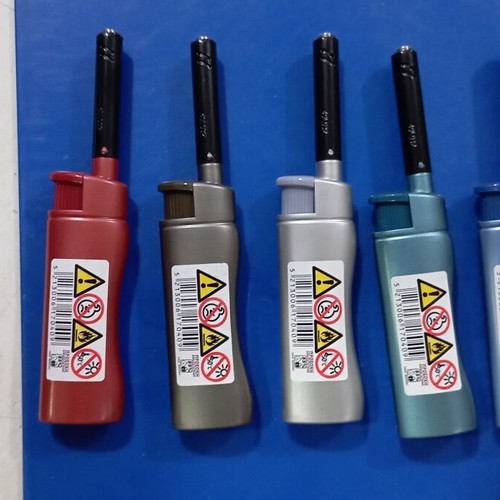 Leon lighters set of 5, multicolor, windproof with long neck, new