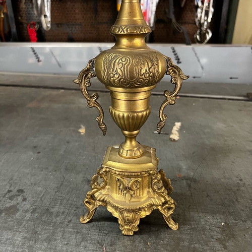 Brass 6-Holder Candlestick like new with carved details