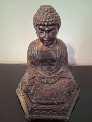 Metal Buddha Statue used, meditation pose, vintage