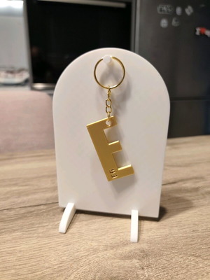 3D Art Design Personalized Monogram Keychain "E" New