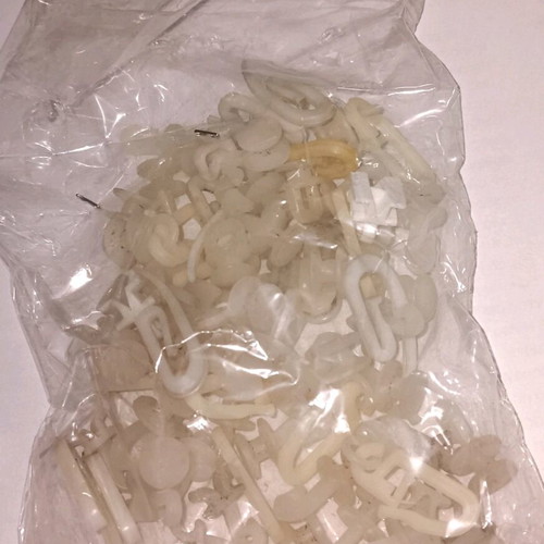 Curtain clips used, white