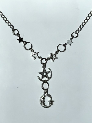 Witchy Starry Necklace stainless steel chain like new