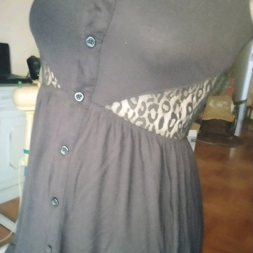 Summer mako blouse dress with strap and lace like new, black