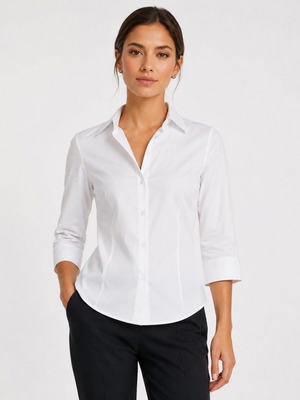 White women's shirt with 3/4 sleeves Fabrika, size XS, new