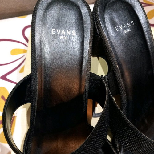 Evans black mule used, size 41.5, chunky heel