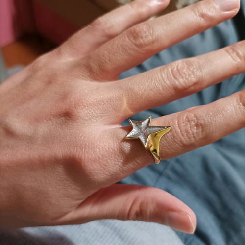 Gregio ring gold-plated silver star design used