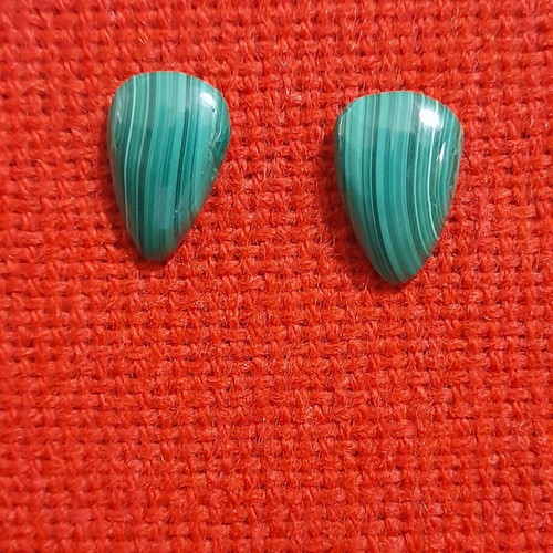 Malachite earrings silver stud new