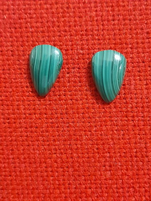 Malachite earrings silver stud new