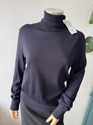 COS 100% merino wool turtleneck top, size M, navy