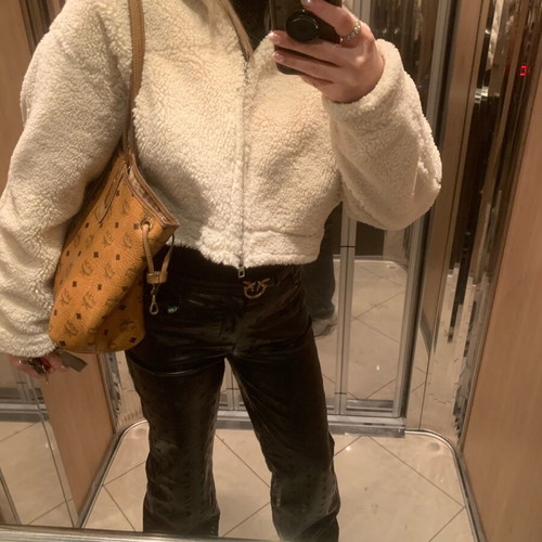 Zara Shearling Jacket Like New, Beige