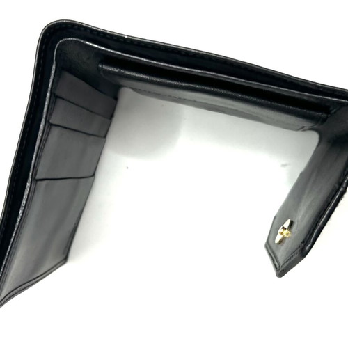 Christian Dior vintage mini leather flap wallet used, black