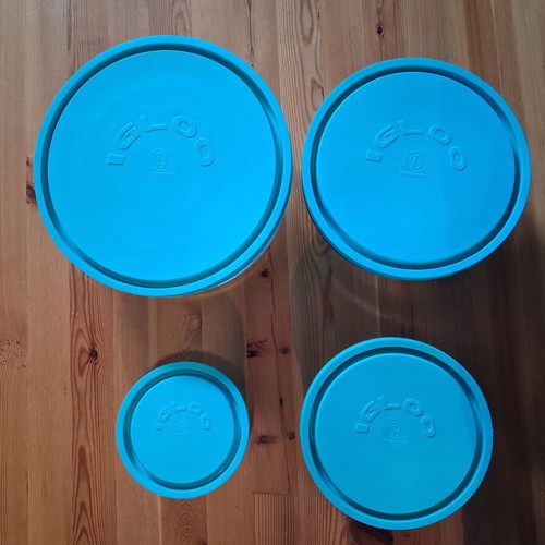 Set of 4 glass food containers used Igloo Borgonovo Italy
