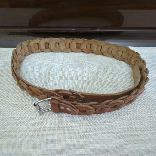 Women's leather belt used, brown, adjustable