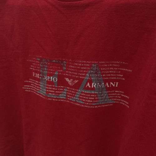 Emporio Armani red short-sleeve t-shirt like new with logo print