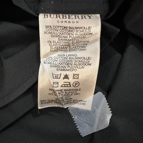 Burberry black shirt like new, classic collar, embroidered logo, cotton