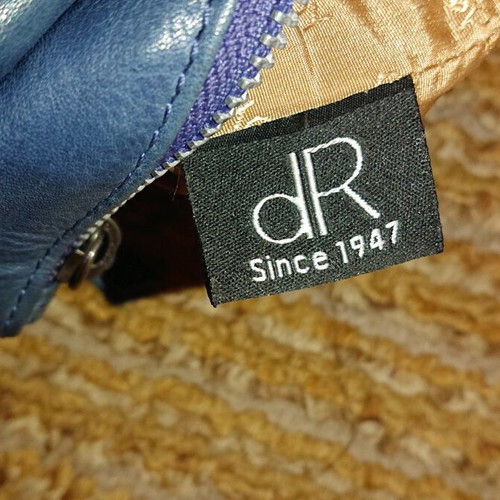 Original bag used, blue, made of genuine leather