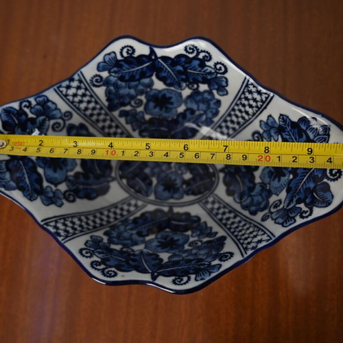 Porcelain bowl used, English Home blue-white chinoiserie design