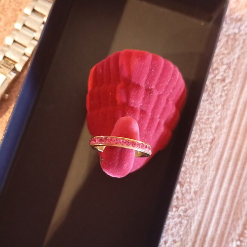 Silver ring gold plated, new, size 59, with stamps inside