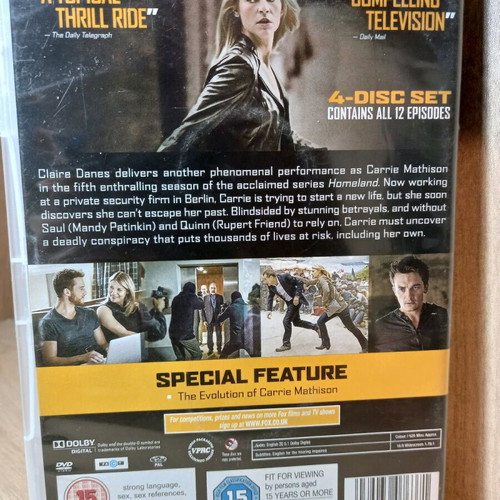 Homeland DVD 5 seasons like new with English subtitles