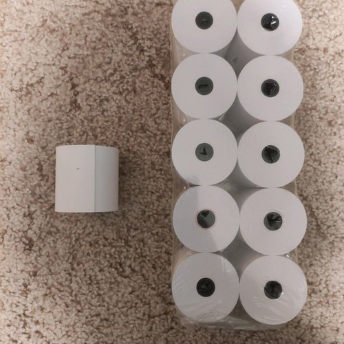 Cash register paper roll new, suitable also for stadium use