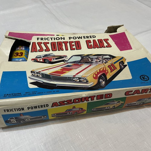 Vintage Racing Toy Cars used with box, Japanese friction powered