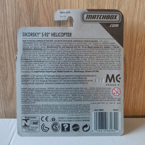 Matchbox Sikorsky S-92 Skybusters helicopter new