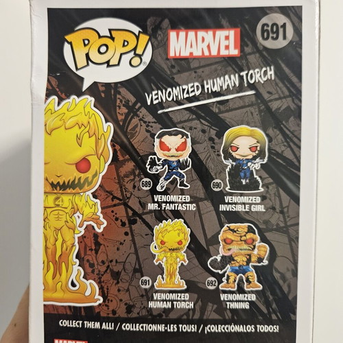 Venomized Human Torch #691 Funko Pop used, glows in the dark with box