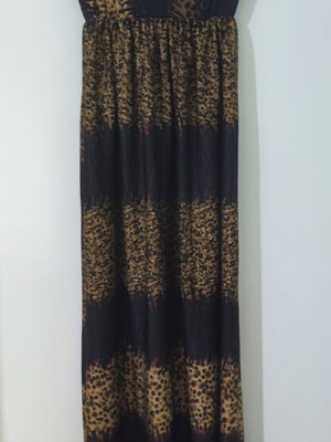 Maxi dress with leopard and abstract print like new