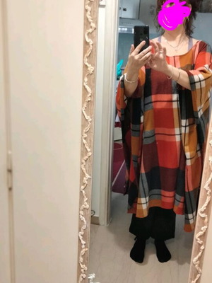 Πόντσο Unisex με Καρό Μοτίβο σαν καινούργιο, φθινοπωρινό, one size