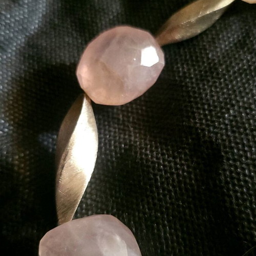 Pink Quartz Necklace in 925 Silver like new