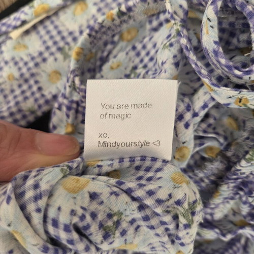 MindYourStyle Daisy Floral Crop Top like new, purple gingham
