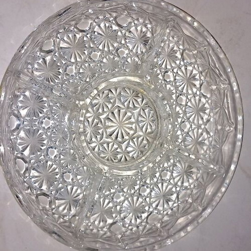 Crystal serving platter 5 sections like new