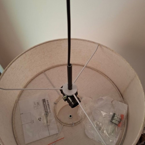 Aca Anafi single pendant ceiling light E27 black Φ40cm