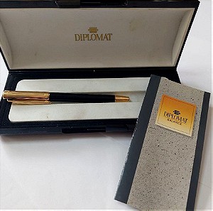 Στυλό πένα Diplomat Balance Γερμανίας 18K 750 Χρυσή M Μύτη Lacquer στο κουτί της
