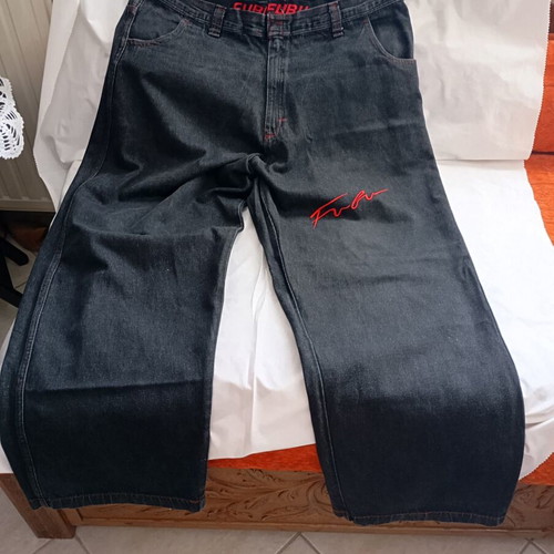 FUBU vintage streetwear jeans black denim used, 3XL