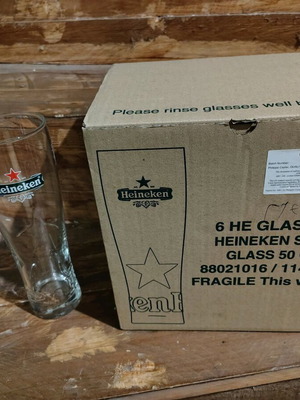 Heineken glasses new, set of 6 pieces