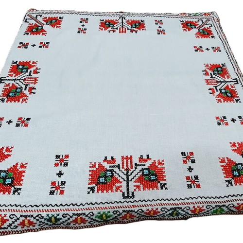 Hand-Embroidered Tablecloth with Traditional Bulgarian Motifs like new